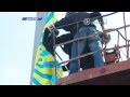 Спущен украинский флаг у мэрии. © ТК Юнион. Донецк