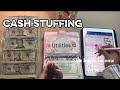Cash stuffing 1113$ side hustle income into challenges, sinking funds