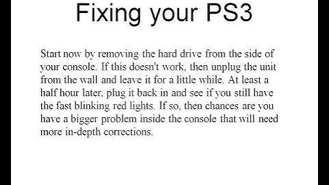 How to fix the PS3 Red light of Death