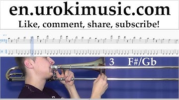 How to Play Trombone The Pink Panther - Theme Song Tabs Part#1 exercises, scales um-i352