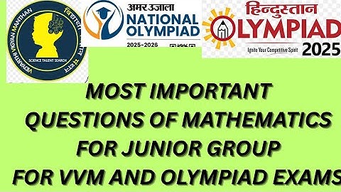 Most important questions of mathematics for VVM and different Olympiad exams. #hindustanolympiad25 