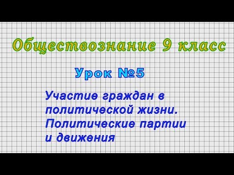 Обществознание 9 класс (Урок№5 - Участие граждан в политической жизни.)