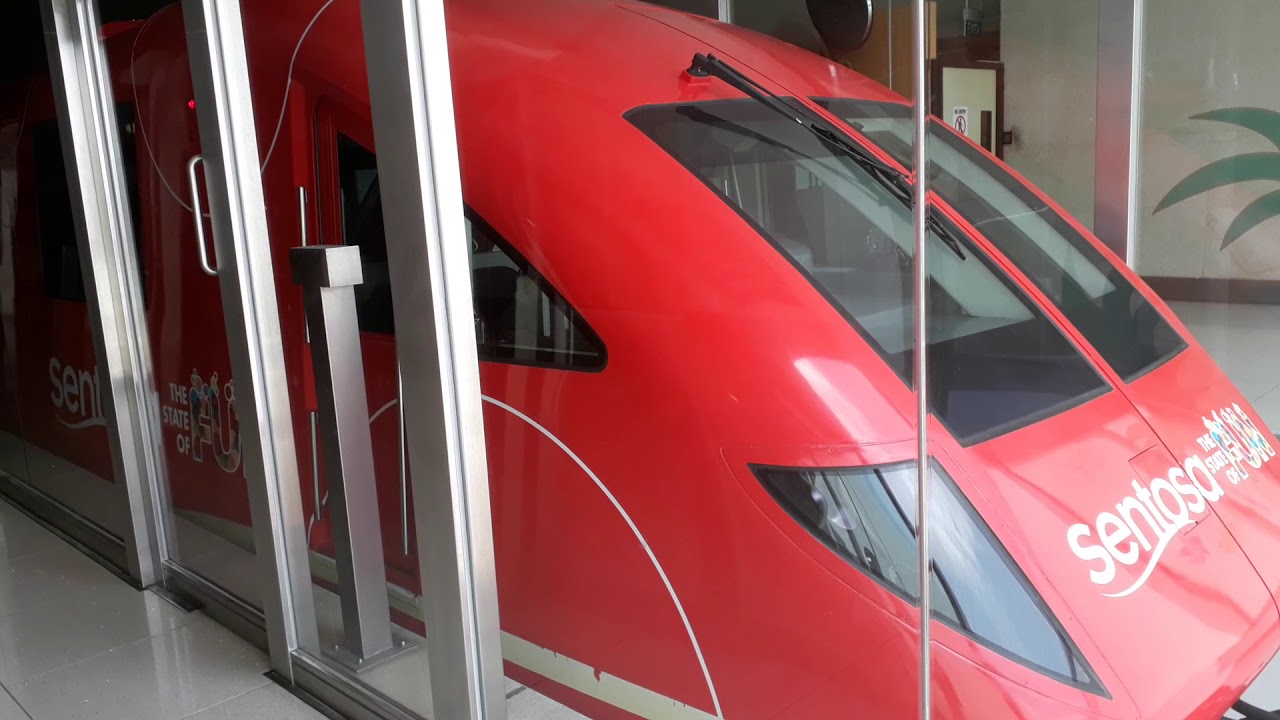 Sentosa Express [Red Monorail] departing VivoCity (Towards Beach) - YouTube