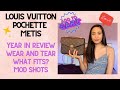 Louis Vuitton Pochette Métis year in review! Wear and tear, what fits, and MOD SHOTS ❤️