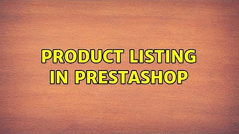 Product listing in prestashop