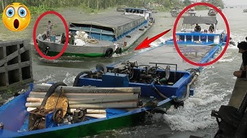 Ghe.Sà Lan căng thẳng vượt cống ngăn mặn Trà Vinh