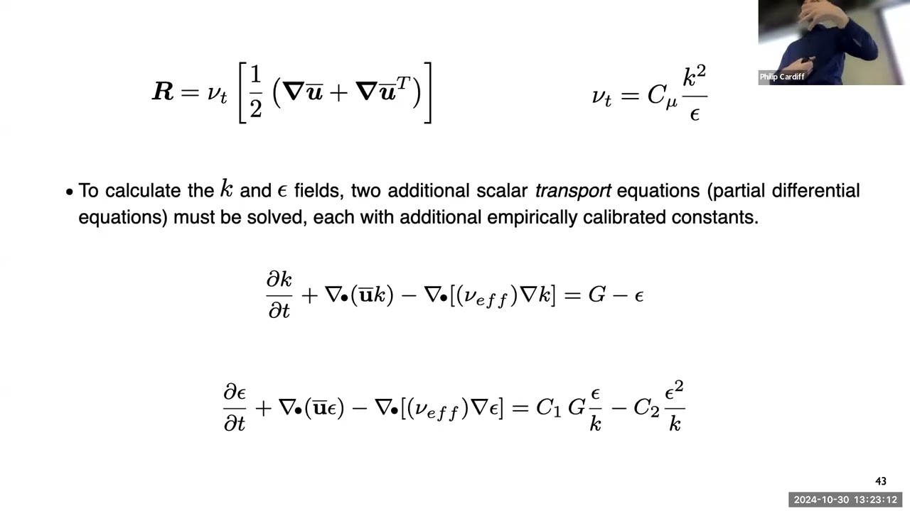 MEEN40150 Turbulence modelling and fluid boundary conditions