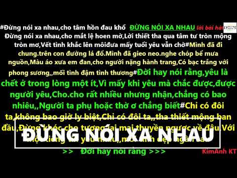 lời bài hát đừng nói xa nhau