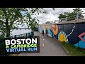 Virtual Run - Boston and Cambridge - Running Along the Charles River on a Hot Summer Day