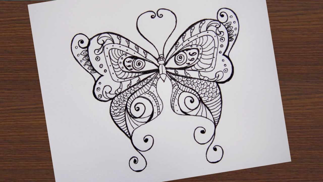 how-to-draw-line-butterfly-drawing-youtube
