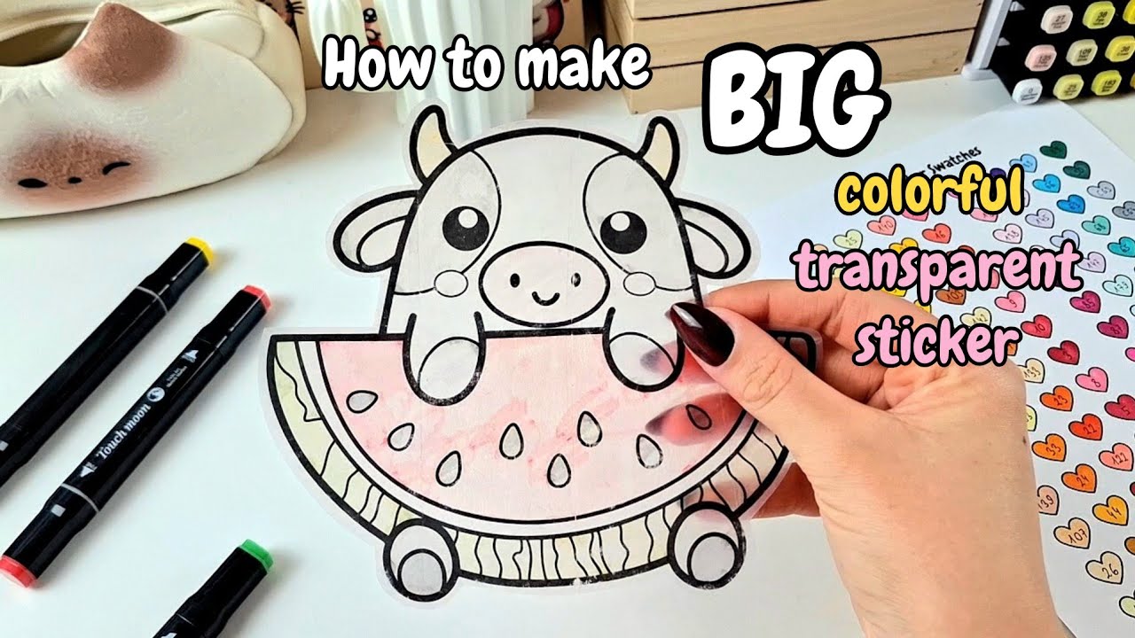 How to Make Big Colorful Transparent Sticker at Home | Step by Step!