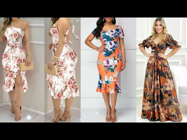 VESTIDOS FLOREADOS para PRIMAVERA VERANO 2022 TENDENCIAS MODELOS de VESTIDOS  de MODA 2022 