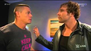 Dean Ambrose and John Cena Funny Backstage segment   Raw,2014 Full Backstage segment