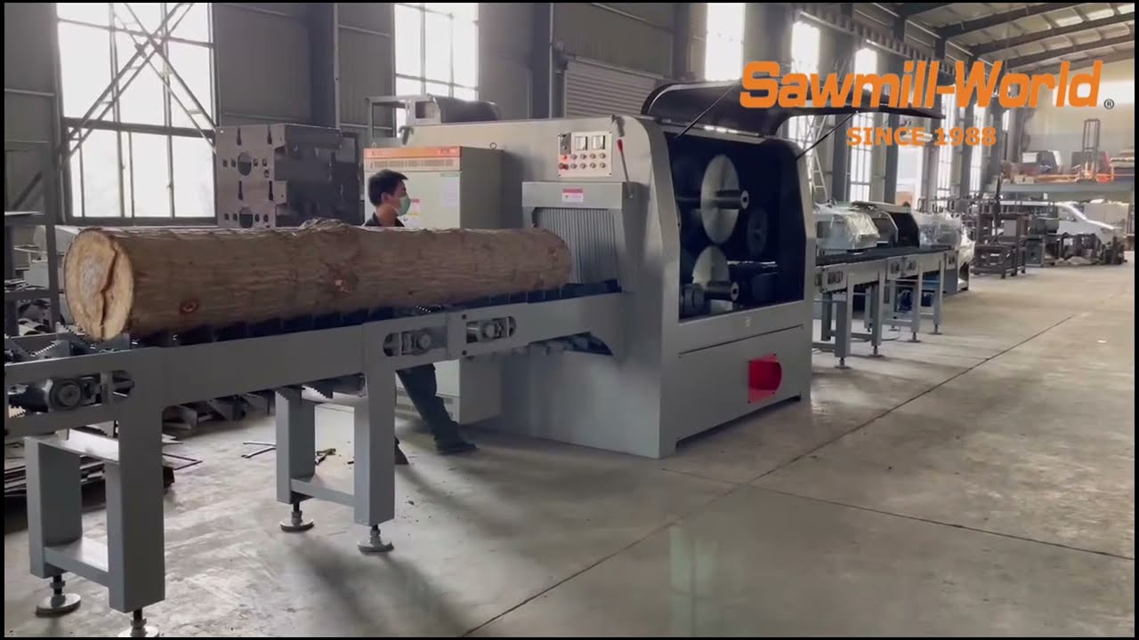 Sawmill World Log Cutting Multi Blade Rip Saw Gang Rip Saw