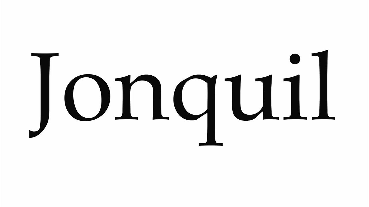 How to Pronounce Jonquil YouTube