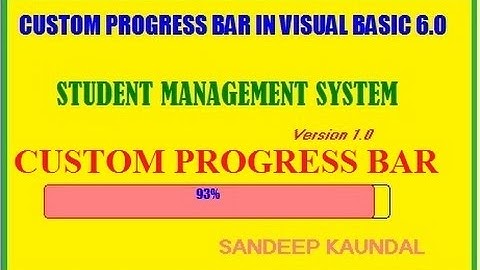 Custom Progress Bar with percentage completed on Splash Screen  using VB 6.0 -quick and easy