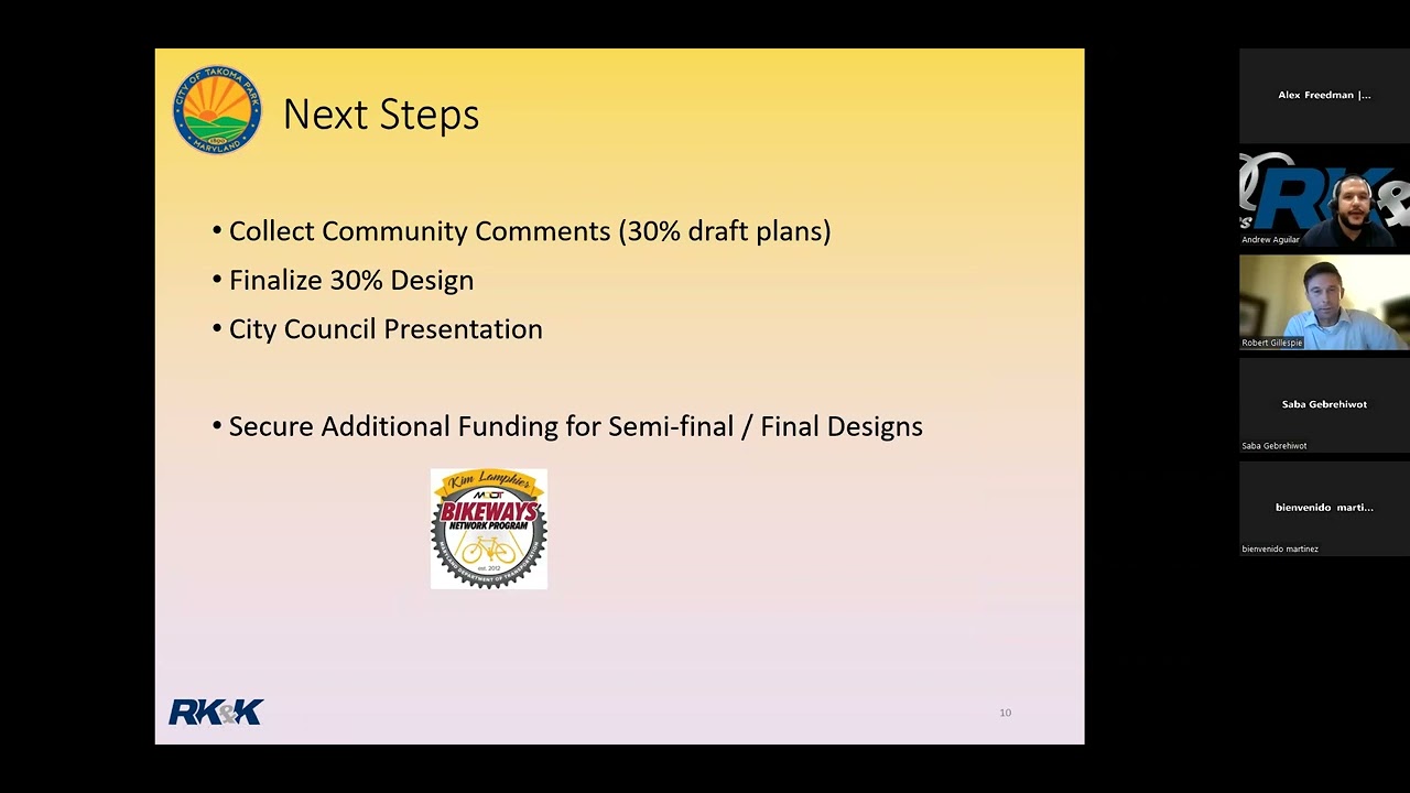 First Virtual Draft Virtual Community Meeting for First Draft Bikeway Designs (English ...