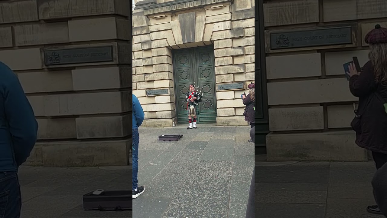 Scottish bagpipe played at Old Town of Edinburgh, Scotland, United Kingdom. 10 April 2023.