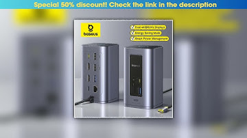 Deal Baseus 12-in-1 USB C HUB to HDMI 4K@60Hz Dual Display USB 3.2 Adapter with RJ45 SD TF PD 100W•