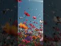 Blooming Flowers in Spring Meadow 🌸 | Birds Flying in Blue Sky | Relaxing Nature Cinematic #nature
