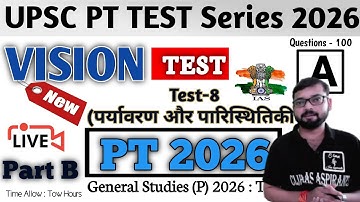 Test 8: VISION IAS prelims test series 2026 | UPSC Prelims Mock Test 2026 Hindi #clubias #vision365