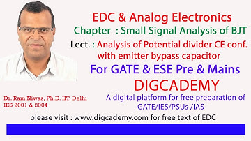 EDC & Analog Electronics Chap 8  BJT small signal analysis L5 CE conf. with emitter bypass cap