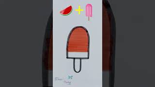 🍉+🍦=? watch till end !! please subscribe my channel|thanks for watching #pencilsketch #drawpretty