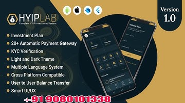 HYIPLab Cross Platform Mobile Application | full Source Code| No need Purchase code