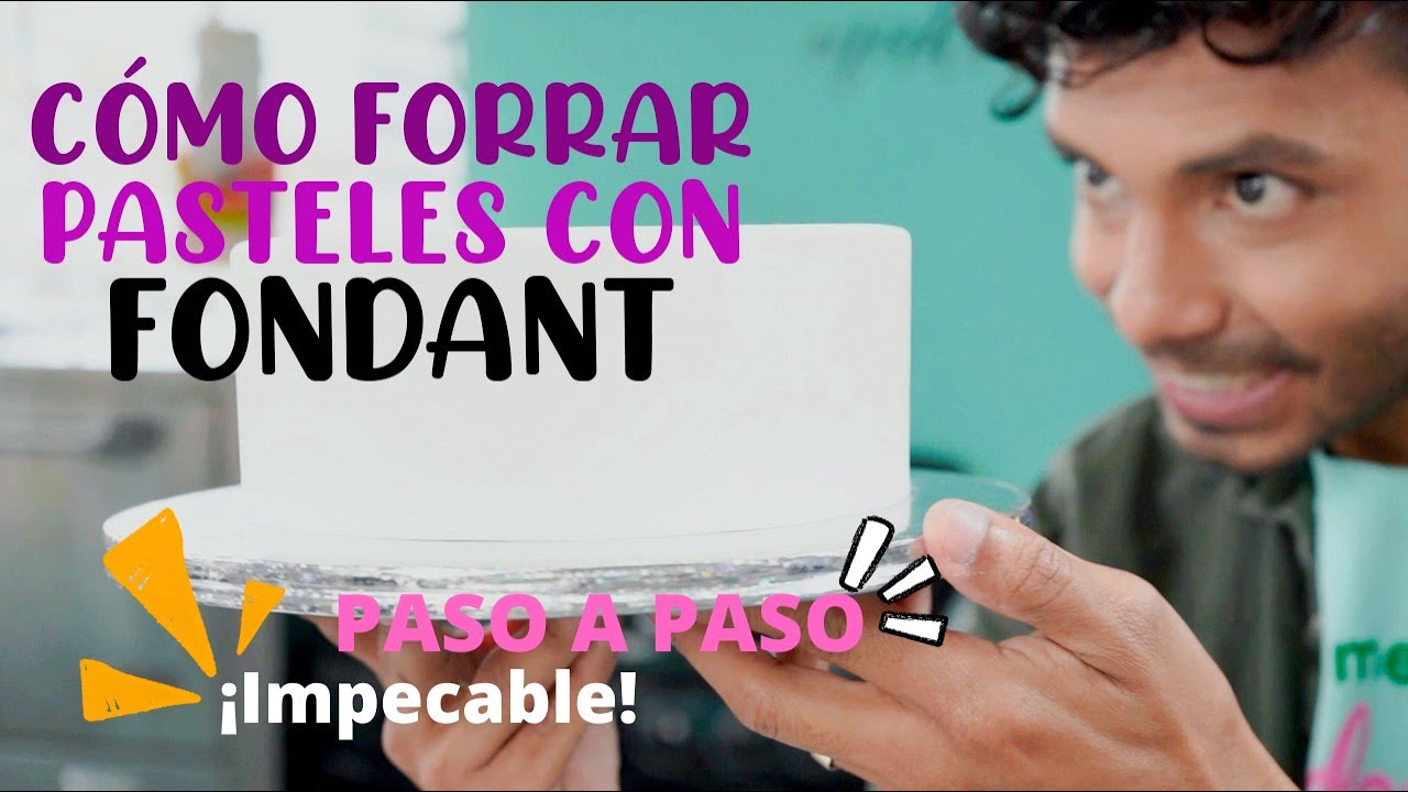 Aprende a forrar pasteles de fondant PASO A PASO - ¡Súper fácil! (Decoración sorpresa al final)