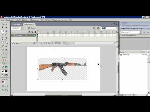 macromedia flash 8 how to make a gun