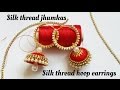 How To Make Silk Thread Jhumkas Hoop Style|Ring style silk Thread Jhumkas