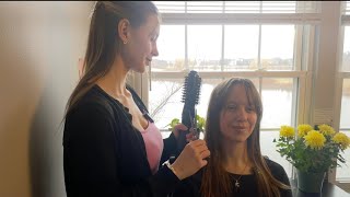ASMR Haircut & Styling | Scissors, Hair Brushing, Salon Personal Attention (Relaxing Hair Sounds)