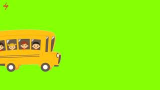 Moving school bus| green screen animation