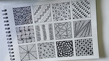 12 Zentangle patterns for beginners || Zentangle #zentangleart #drawing #zentanglepatterns