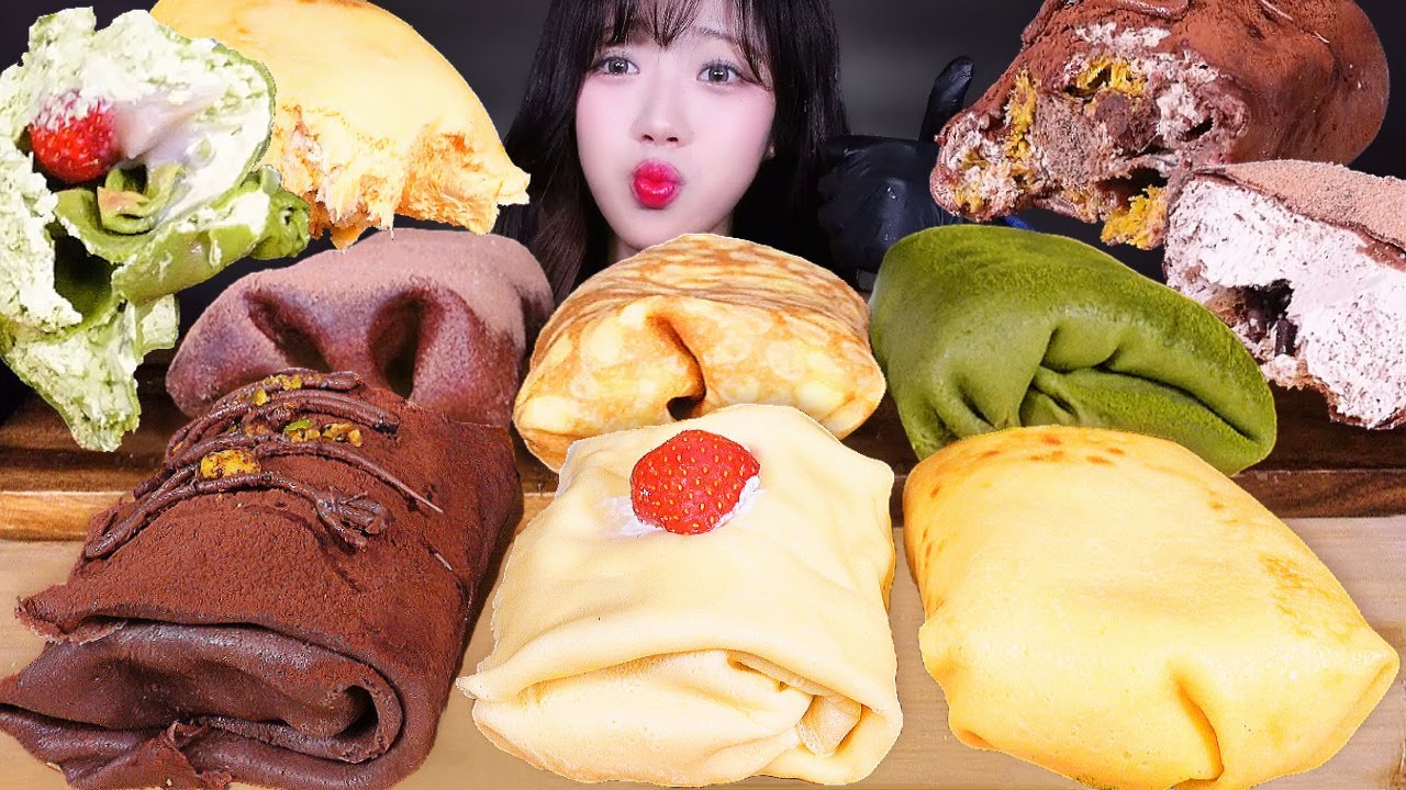 요즘 핫한 수건케이크 싹 모아왔다🍰✨두바이 초코 딸기 황치즈 말차 마오쥔젤 먹방 리얼사운드 EDIBLE TOWEL CREPE CAKE DESSERT MUKBANG ASMR