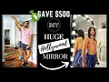 DIY HUGE Vanity Hollywood Mirror with lights + Saving more than $500