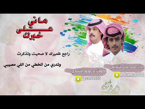 شيلة ماني على خبرك كلمات بدر محمد الرشيدي اداء محمد عوض الشويلعي