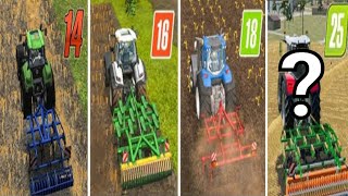 Farming simulator|Fs14 vs Fs16 vs Fs18 vs Fs25?|Plowing the land with the smallest plow|gameplay|
