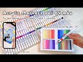 [DIY] 🎨 Tự Làm Bảng Màu Mẫu Hộp Bút Acrylic Marker Deli 64 Màu • Review + Test Màu Bút #lvmaichi