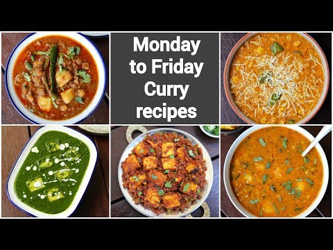 monday to friday simple curry recipes | weekday sabji recipe collection | 5 easy indian curries