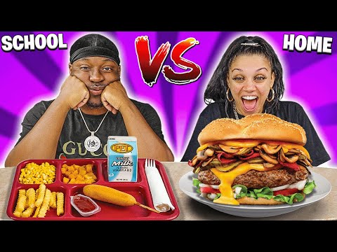 SCHOOL VS HOME FOOD CHALLENGE