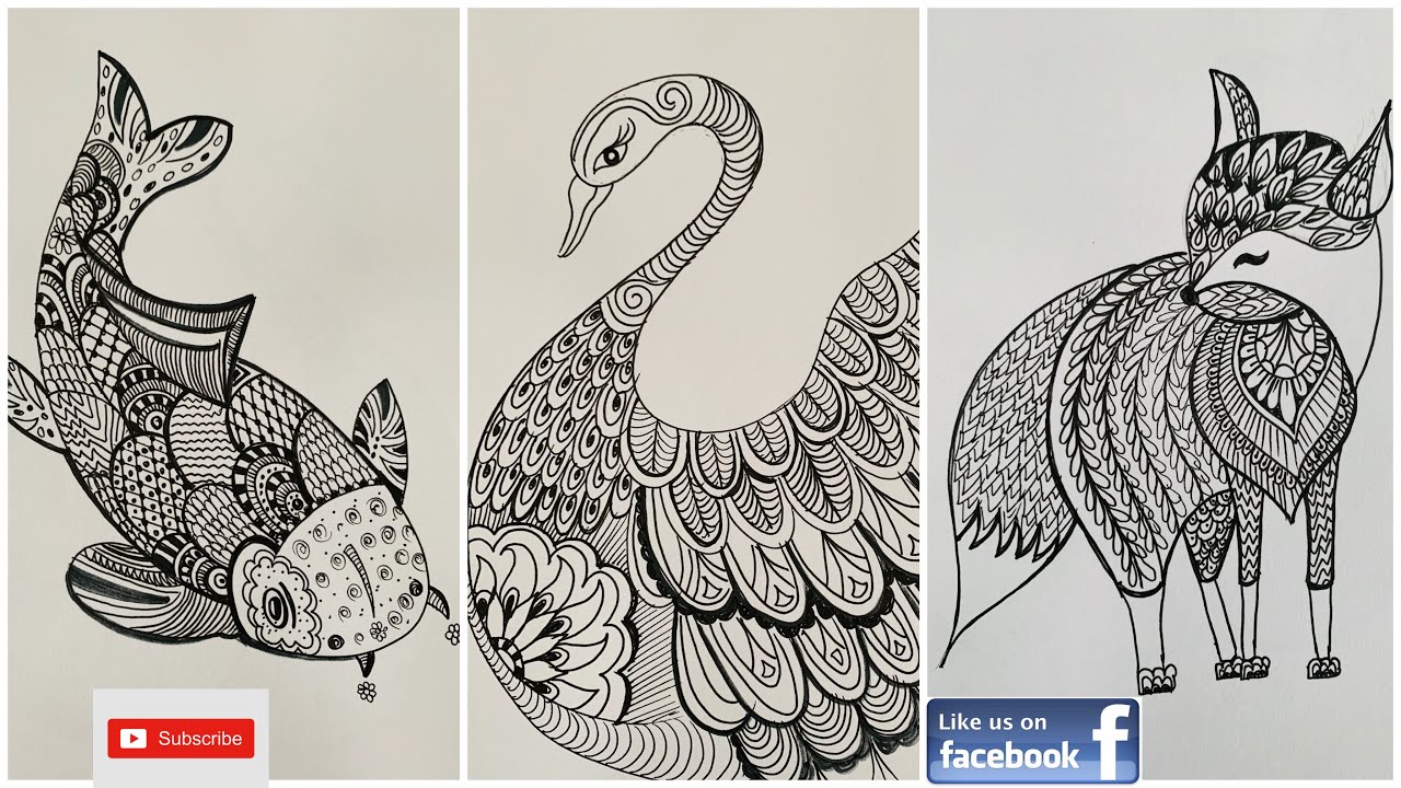 Easy- 20 Zentangle Patterns for Beginners 