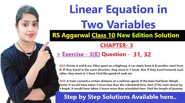 RS Aggarwal class 10 ex 3e q 31, 32 page no 152 | RS Aggarwal new edition solution #class10maths