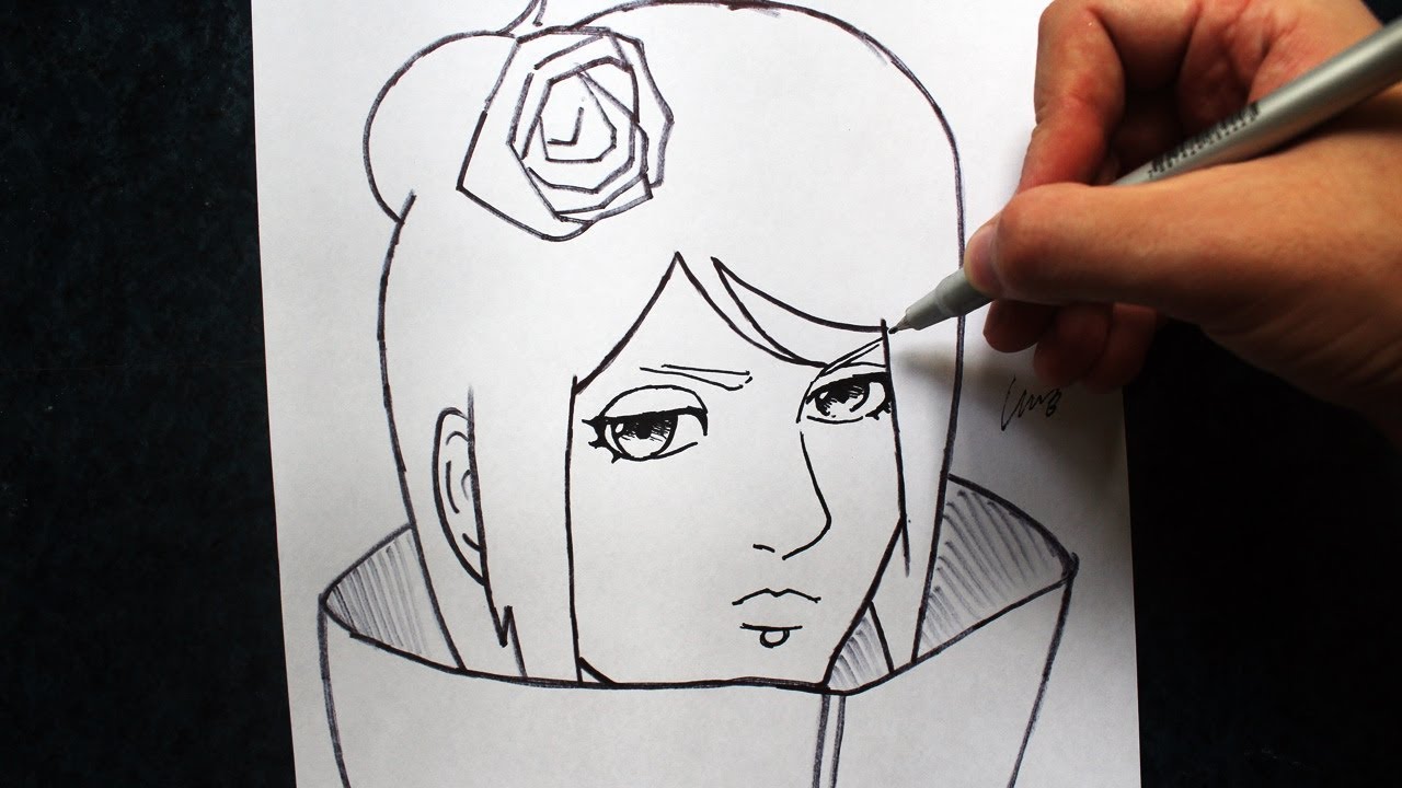 Como Desenhar a Konan - Naruto / Akatsuki - Passo a passo 