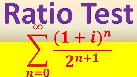 Ratio Test for Complex Series  (part 1 of 2)