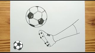 HOW TO DRAW KICK A SOCCER BALL