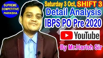 IBPS PO Prelims (3 Oct 2020, 3rd Shift | Exam Analysis & Asked Questions | By Harish Barapatre