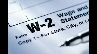W-2 Tax form, Wage Statement.