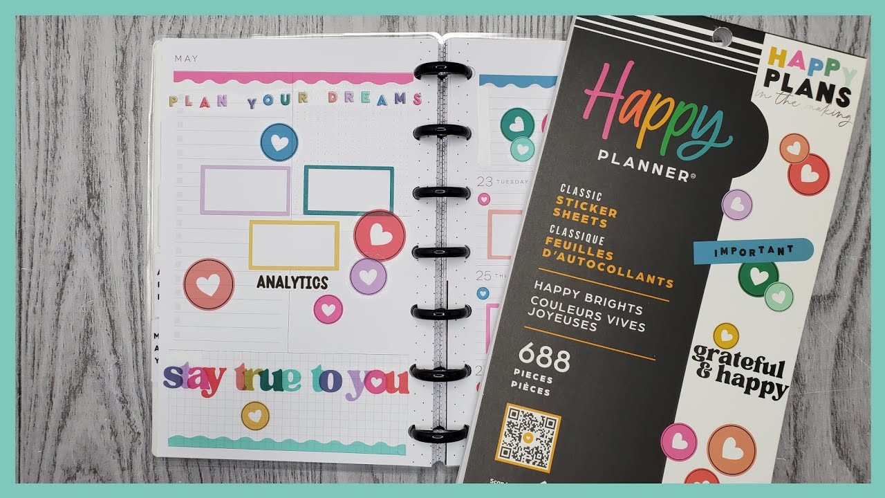 Plan With Me | Happy Brights | Mini Dashboard Happy Planner - YouTube
