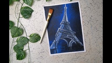 Eiffel Tower | Easy Acrylic Painting | Night In paris | Step by Step Relaxing Painting |